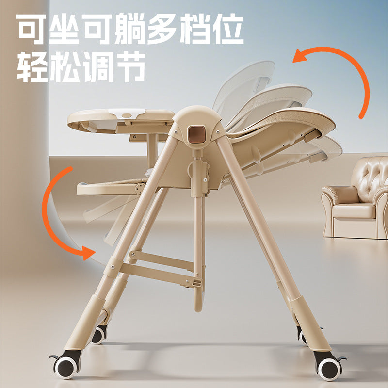 Baby high chair - multifunctional, foldable, portable dining chair for infants and toddlers - home use, rocking feature