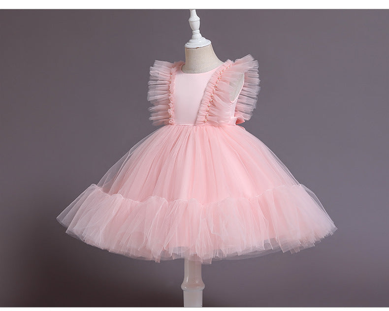 Amazon girls' princess dress kids' evening gown children's dress flower girl outfit tutu dress children's day dress