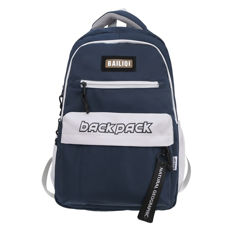 School bag female student Korean version junior high school fashion large capacity backpack female small fresh high school student backpack durable