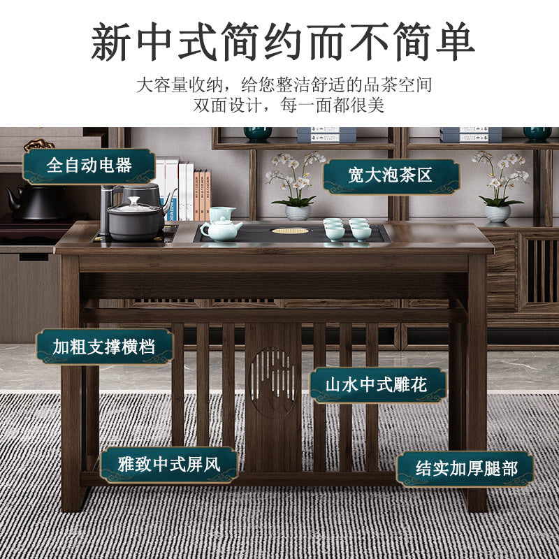 Balcony tea table and chair combination New Chinese-style office household small apartment Kung Fu tea table Boiling water integrated tea making table