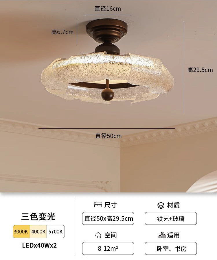 Medieval style bedroom ceiling light American retro master bedroom lighting simple atmosphere French designer study chandelier