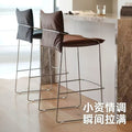 Luxury retro style thickened leather bar stool high back bar chair beauty salon chair home commercial leisure chair