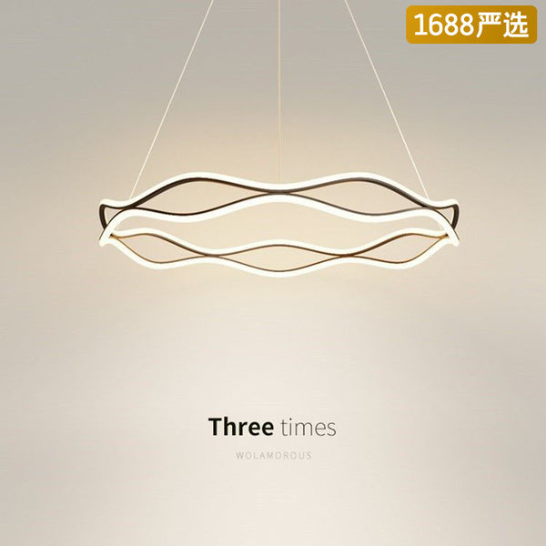 [Strict selection] Living room chandelier led modern simple Nordic bedroom light luxury ring Italian art main lamp