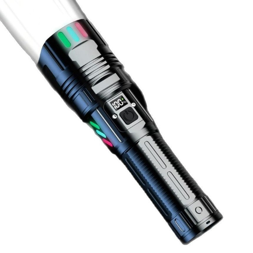 Cross-border new laser gun flashlight outdoor super bright long-distance telescopic portable white laser charging tactical flashlight