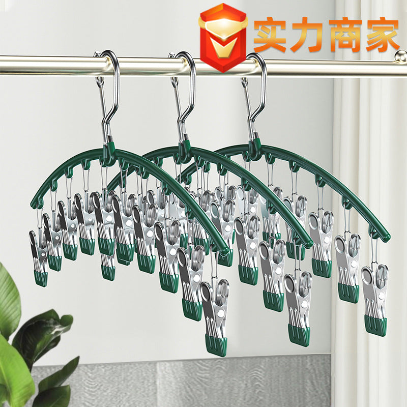 Socks drying artifact Dipping socks rack Multi-clip drying rack Multi-functional household balcony Wardrobe Storage hook socks clip