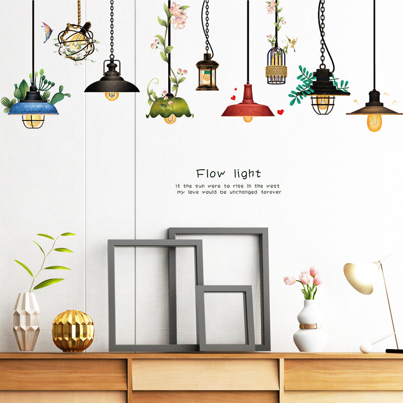 Zhonglan retro ins chandelier, living room sofa dining room study bedroom entrance TV background wall sticker SK9364