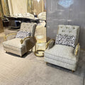 Italian accessible luxury pure copper snake-shaped armrest pull button casual chair house luxury living room brass single sofa back chair