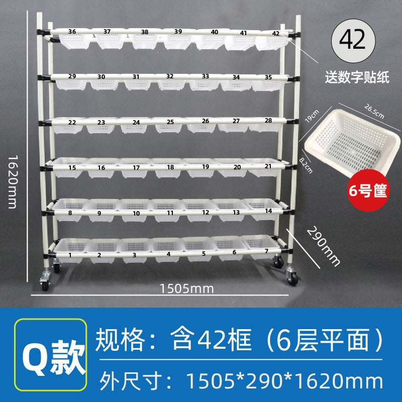 Mobile Shelf Wholesale Warehouse E-commerce Sorting Truck Wire Bar Picker Truck Silent Wheel Plastic Basket Wire Bar Truck Trolley