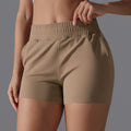 Fashion nude tight flap pocket pants yoga pants tummy control butt lift sports shorts quick-drying breathable running elastic fitness pants