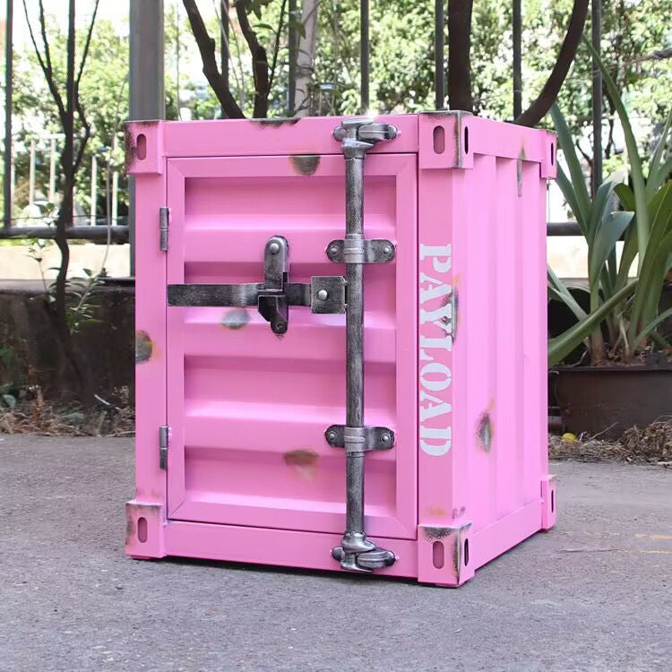 Container industrial style bedside small cabinet iron bedside table creative office side cabinet storage cabinet bedroom storage cabinet