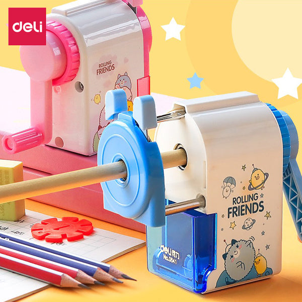 Deli 0641 pencil sharpener, hand crank, children's cute pencil sharpener, pencil sharpener, student pencil sharpener