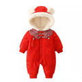 Infant and toddler new year's clothing, zip-up sweatshirts, fleece-lined and thickened rompers, newborn baby girl chinese-style onesies