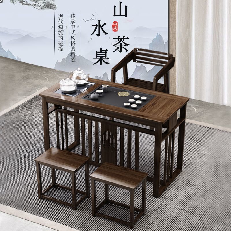 Balcony tea table and chair combination New Chinese-style office household small apartment Kung Fu tea table Boiling water integrated tea making table