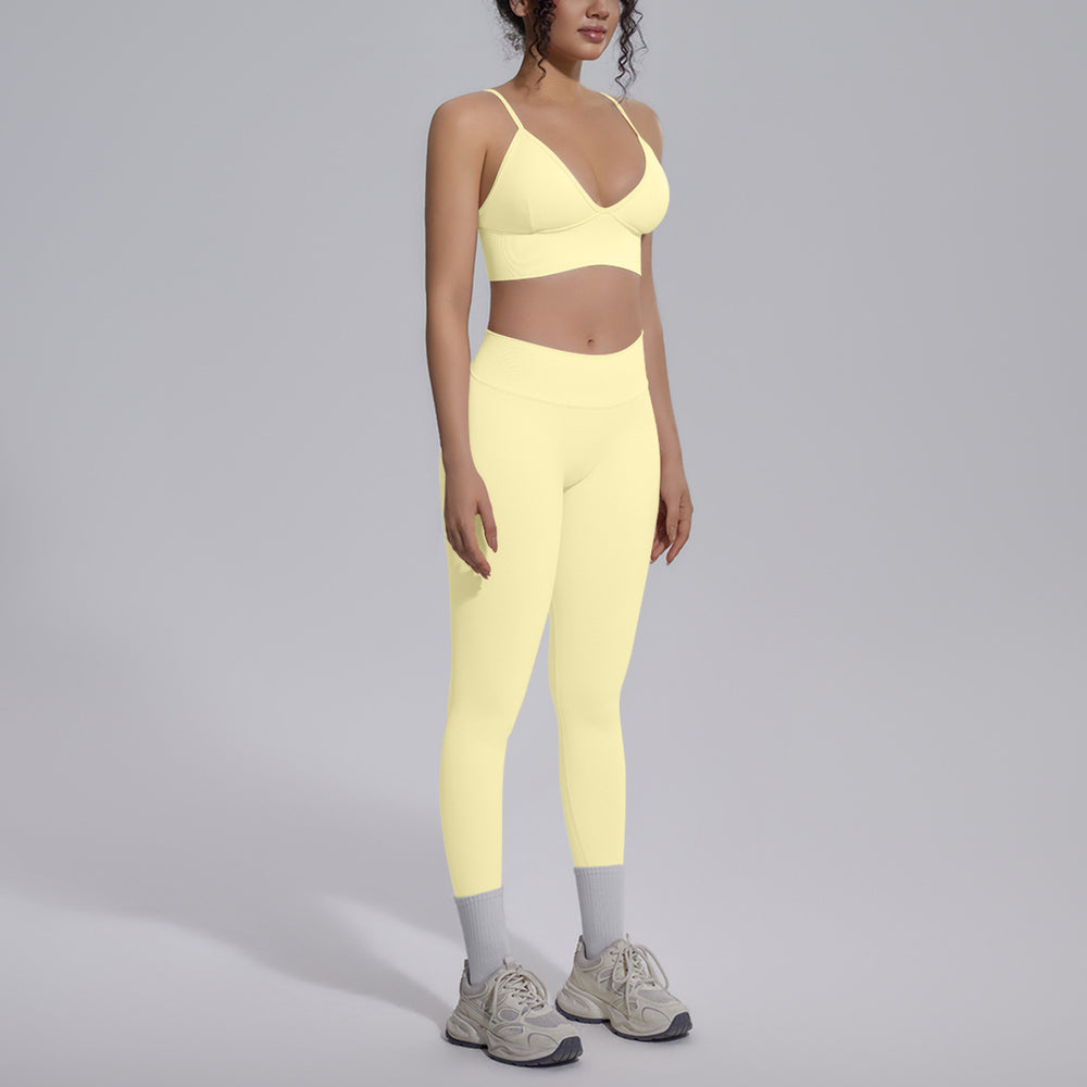 fashionsexy back sports bra suit seamless peach butt quick-drying running fitness yoga suit suit