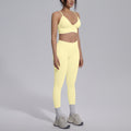 fashionsexy back sports bra suit seamless peach butt quick-drying running fitness yoga suit suit