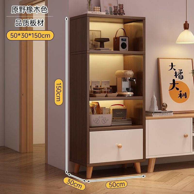 Bookcase for home standing cabinet bookshelf floor-standing storage rack living room storage cabinet small narrow cabinet dust-proof storage cabinet storage cabinet