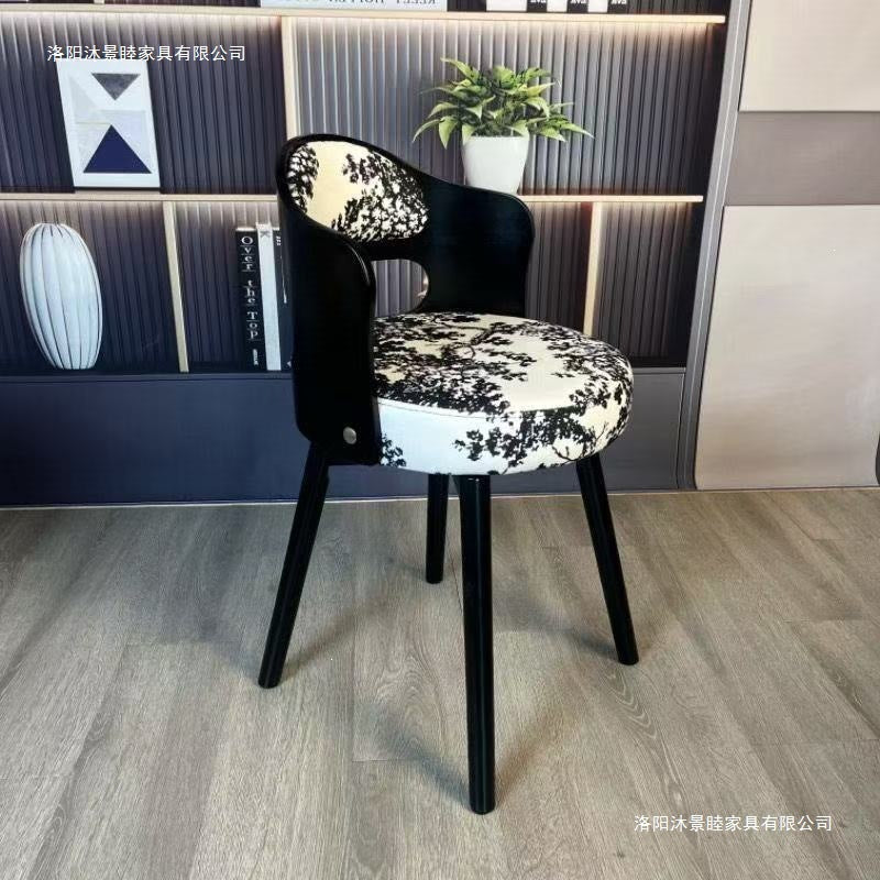 Solid wood rotating desk chair - light luxury makeup computer stool - dining chair - retro children's study bedroom furniture