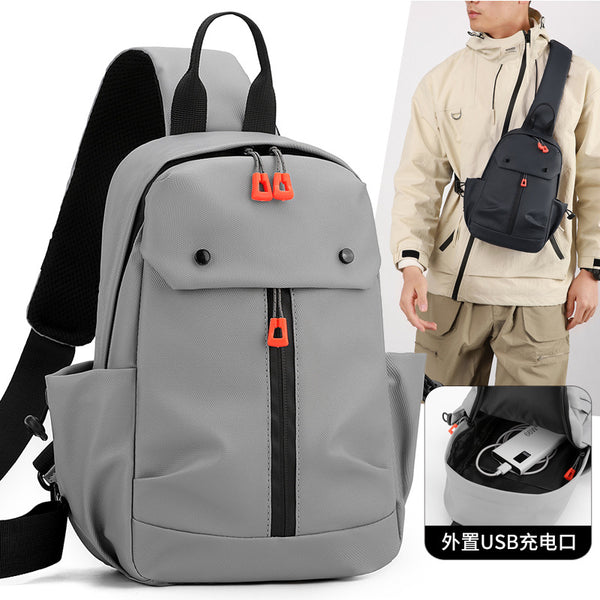 Cross-border breast bag men's casual versatile shoulder bag outdoor sports cycling messenger bag Korean version trendy fashion handbag