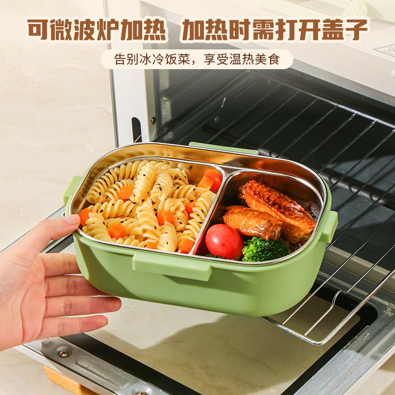 304 stainless steel cartoon divided lunch box - student & kids bento box - airtight, microwaveable, portable lunch container