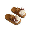 Kids birkenstock shoes girl outwear cartoon kitten cute spring & fallnew arrival boken slippers soft bottom fashion half slippers