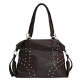2025 new autumn/winter large capacity boston bag tote retro studded motorcycle style women's shoulder handbag