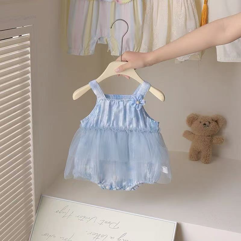 Summer clothes baby summer clothes bag butt clothes one-piece baby style thin style hundred days full moon princess bag butt clothes