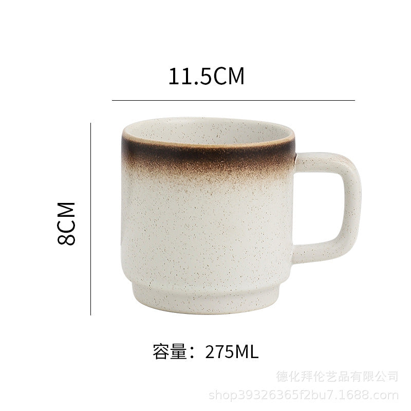 Mug nordic style gridscasual ceramic water cup large with lid coffee cup spoon creative milk cup wholesale