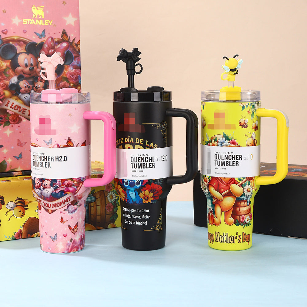 stanley mother's day same style ice cup creative 304 stainless steel thermos cup men's and women's portable straw cup