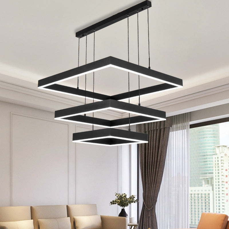 Living room chandelier modern simple atmosphere minimalist 2025 new Nordic lighting package square living room main light