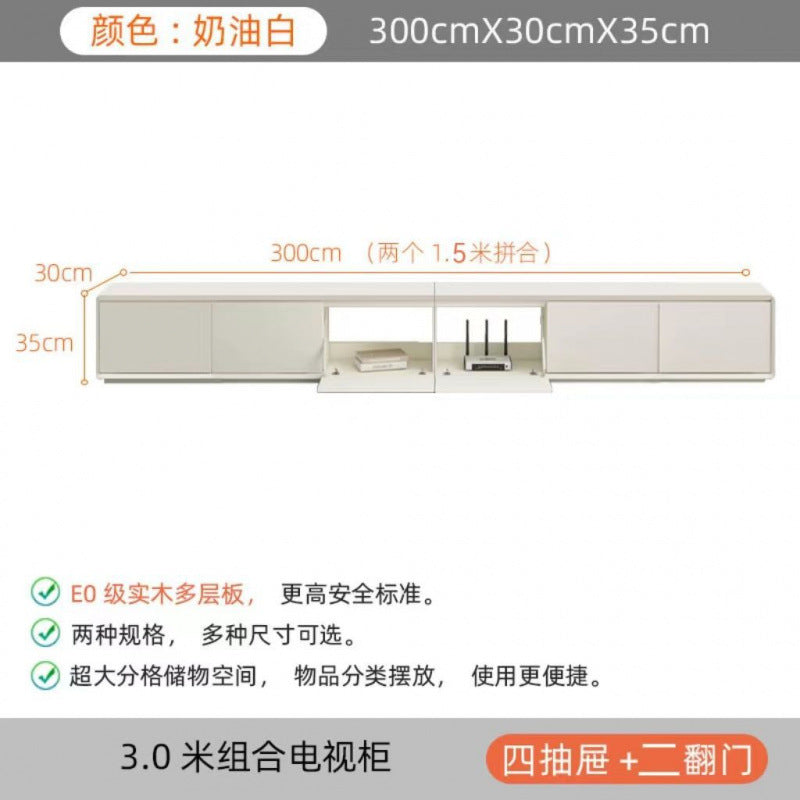 Coffee table TV cabinet floor simple modern router Nordic bedroom living room TV cabinet back hollow threading hole