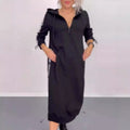 fall/winter new arrivals: european and american fashion slit letter print hooded long sleeve dress - women's apparel