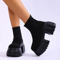 Women's shoes new arrivalautumthick sole stretch socks boots plus size slim fly knitting short boots stretch fashion boots