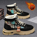 Boots men's high top 2025new arrivalwinter men's shoes fleece-linedthickenedheattech snow cotton shoes men's workwear boots men's