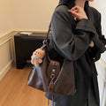 2025 new autumn/winter designer leather belt handbag - large capacity, versatile fashion backpack, shoulder bag, and crossbody bag