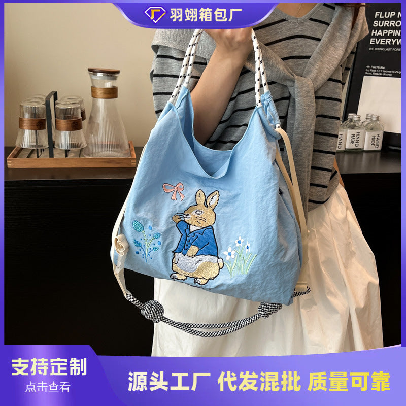 Foreign trade niche design cartoon tote bag women's 2025 new large-capacity casual fashion shoulder bag messenger bag