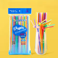 Disposable art straws individually packaged food grade colorful plastic straws hand-bent beverage straws bagged