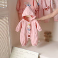 Baby rompers fashionable windbreaker super cute outdoor crawling suit spring and autumn baby girl one-piece hooded outwear