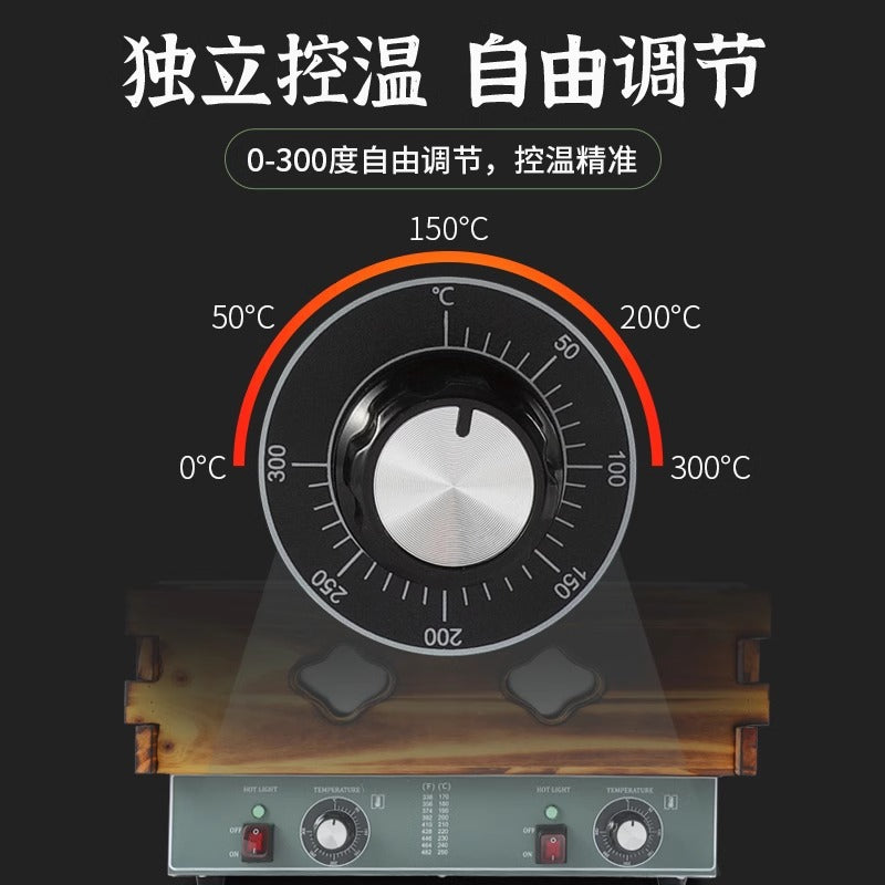 Commercial electric heating Oden cooking machine Double basin Oden cooking machine 18 grid Oden cooking pot with wooden box Convenience store ball cooking machine