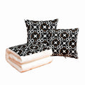 Multifunctional pillow quilt two-in-one scandinavian black and white checkerboard grids car cushion quilt office lunch break air-conditioning quilt