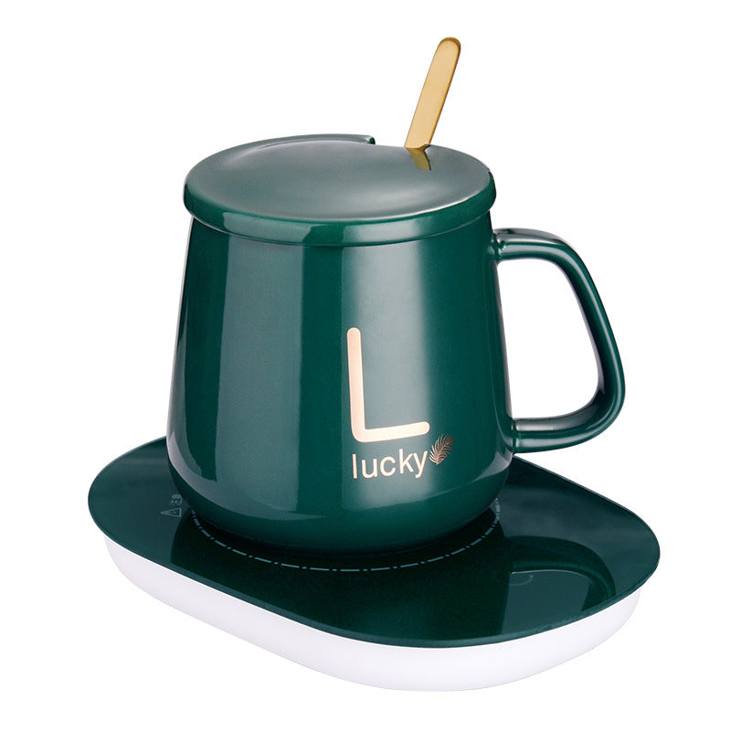 55 ° Warm Cup USB Thermostatic Cup Warm Coaster Gift Box Ceramic Cup Multifunctional Thermal Insulation Artifact Mark Cup