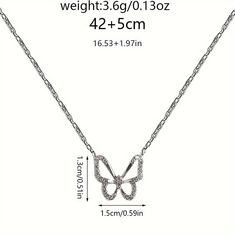 Diamond butterfly sweater chain wholesale european and american cross-border jewelry women's fashion alloy pendant nicheeasiest for matchaccessible luxury necklace