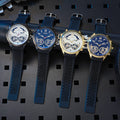 New hollow-out blue light watch, large dial men's quartz watch, trendy student men's wristwatch, cross-border watch