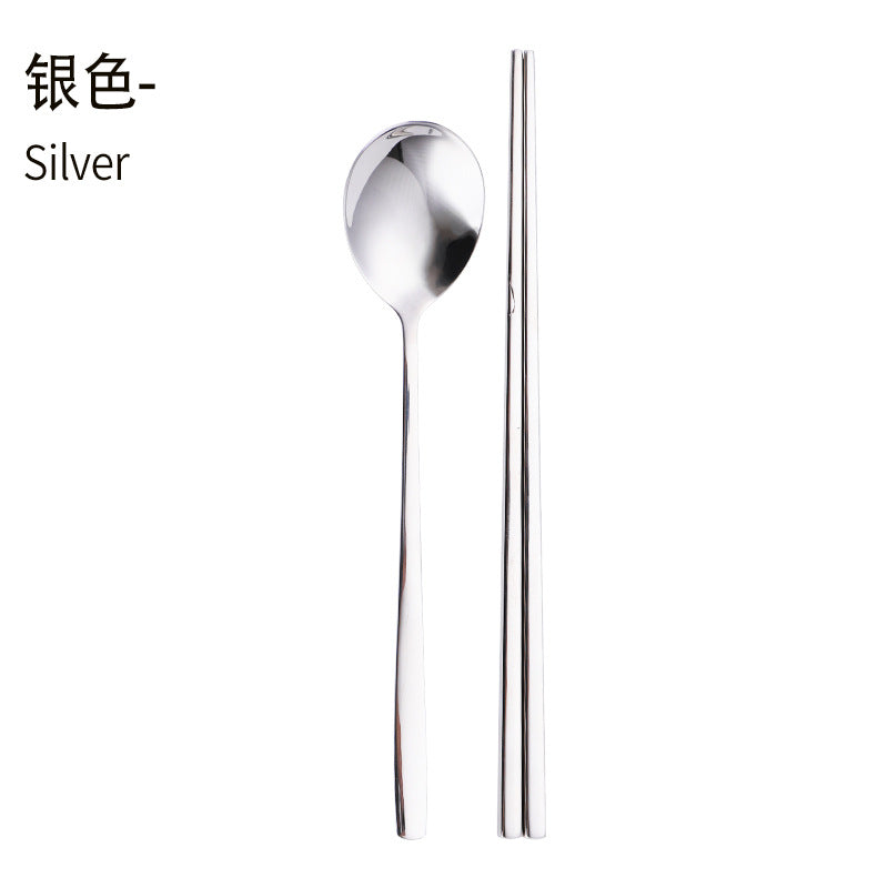 Daoqi 304 stainless steel portable tableware high value gift box spoon chopsticks two-piece set creative simple Korean tableware