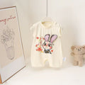 Summer cartoon cute infant rompers, sleeveless baby bodysuits, unisex baby crawling suits, and outdoor wear