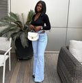 European and american style women's jeans -  foreign trade women's spring new fashion sexy high-waisted stretch casual pants