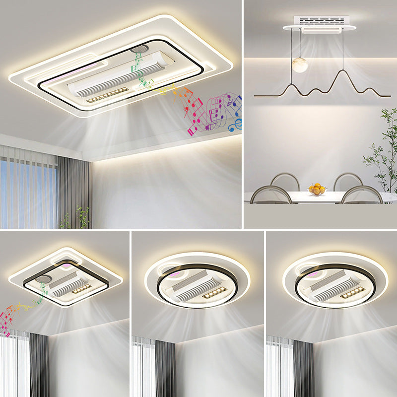 Bladeless fan light 2025 new invisible fan light modern simple bedroom light Guangdong Zhongshan lighting package