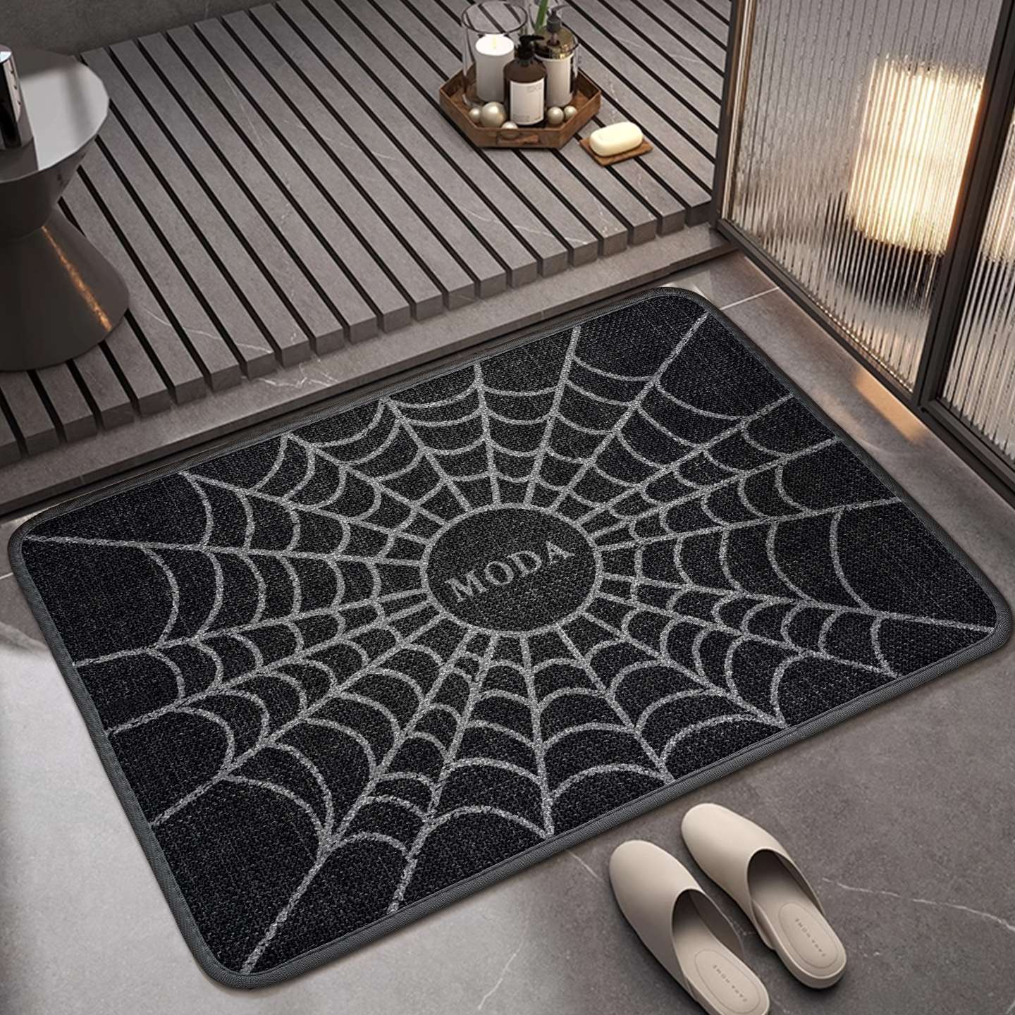 Style woven bathroom non-slip foot mat, toilet absorbent floor mat, toilet dirt-resistant and anti-drop carpet, toilet door mat