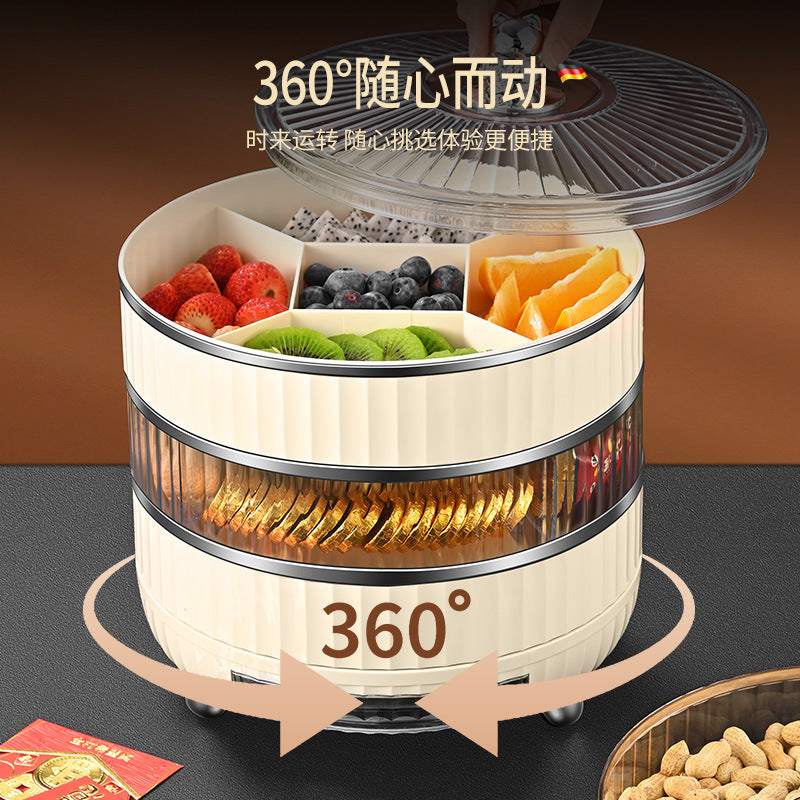 Creative candy box Snack box Grid with lid Living room Fruit plate Snack platter Melon seeds Happy candy Dried fruit storage box