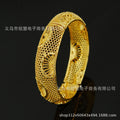gold women's bangle - arabian luxury charm wide bracelet - nigerian wedding jewelry party gift