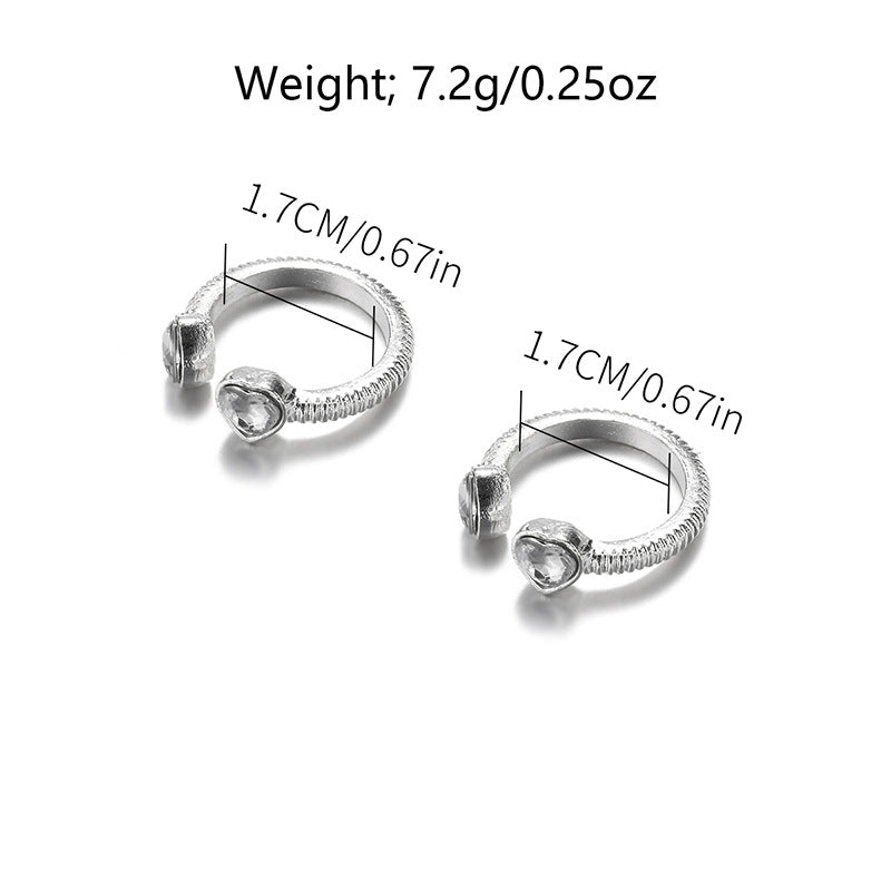 Open ring wholesale european and american cross-border jewelry women's stylish alloy niche high-end love diamond-encrusted couple rings